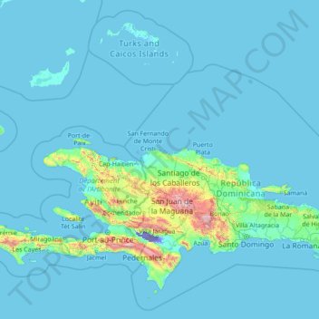 Monte Cristi topographic map, elevation, terrain