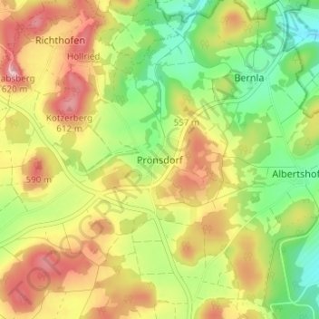 Prönsdorf topographic map, elevation, terrain