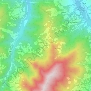 Lezzara topographic map, elevation, terrain