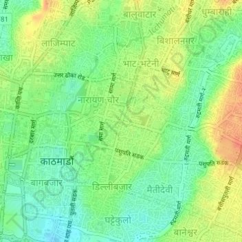 Naxal topographic map, elevation, terrain