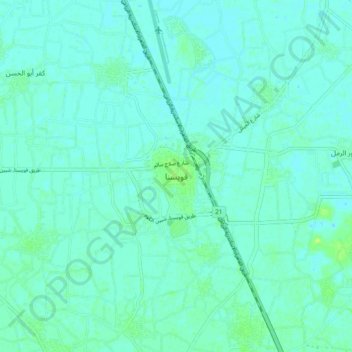 Quwaysina topographic map, elevation, terrain