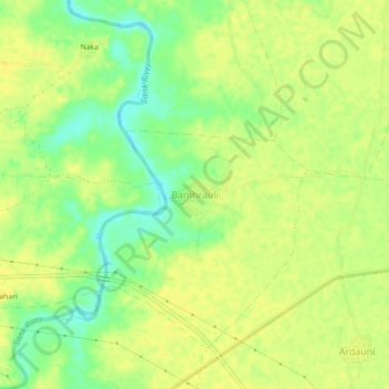 Bamhrauli topographic map, elevation, terrain