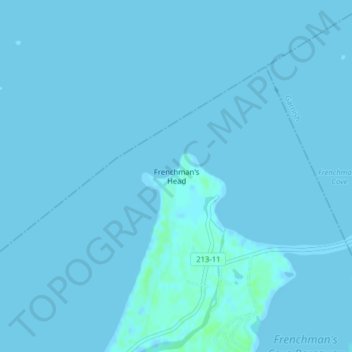 Frenchman's Head topographic map, elevation, terrain