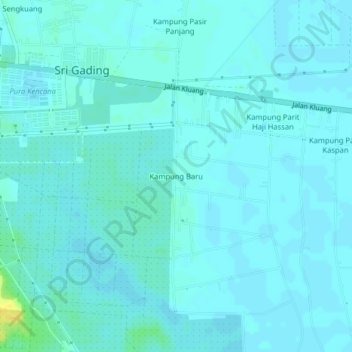 Kampung Baru topographic map, elevation, terrain