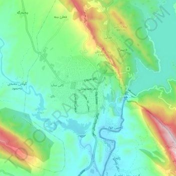 Darbandikhan topographic map, elevation, terrain