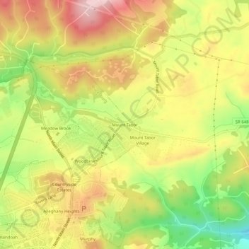 Mount Tabor topographic map, elevation, terrain