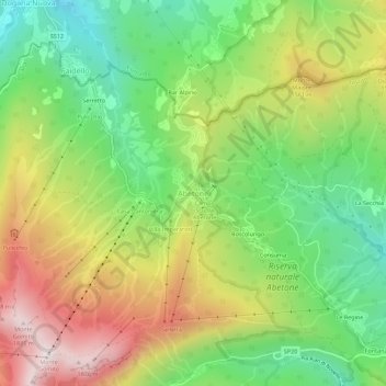 Abetone topographic map, elevation, terrain
