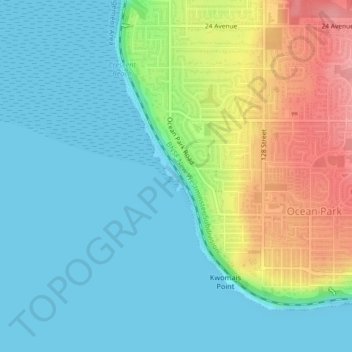 Cresent Rock Beach topographic map, elevation, terrain