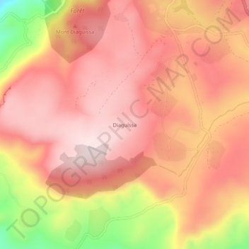 Diaguíssa topographic map, elevation, terrain