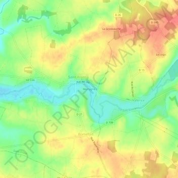 Mortagne topographic map, elevation, terrain