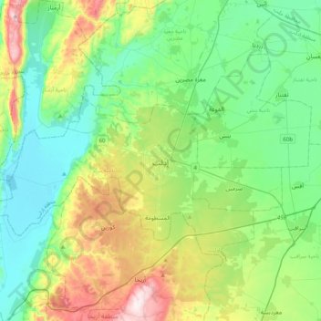Idlib topographic map, elevation, terrain
