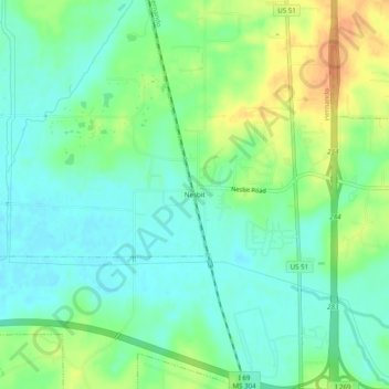 Nesbit topographic map, elevation, terrain