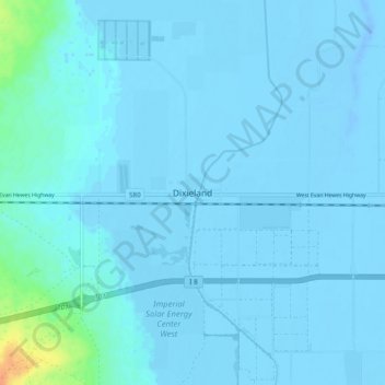 Dixieland topographic map, elevation, terrain