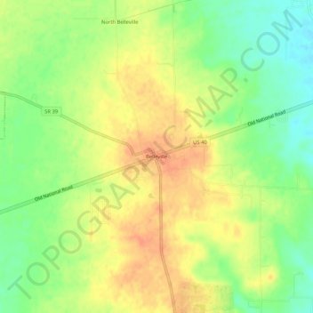 Belleville topographic map, elevation, terrain