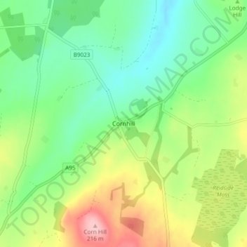 Cornhill topographic map, elevation, terrain