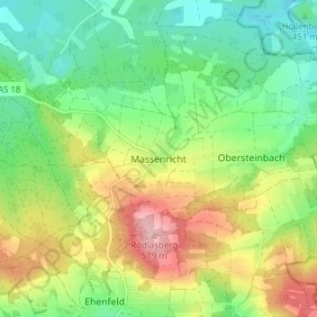 Massenricht topographic map, elevation, terrain