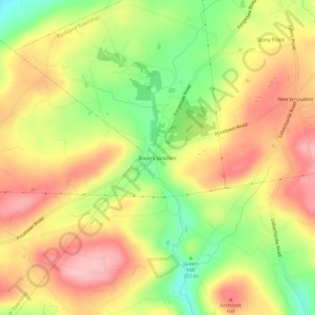 Boyers Junction topographic map, elevation, terrain