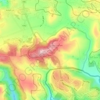 An Nabi Samwil topographic map, elevation, terrain