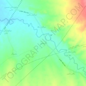 Qeymas topographic map, elevation, terrain