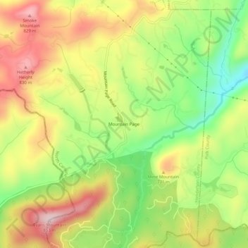 Mountain Page topographic map, elevation, terrain