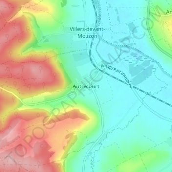 Autrecourt topographic map, elevation, terrain