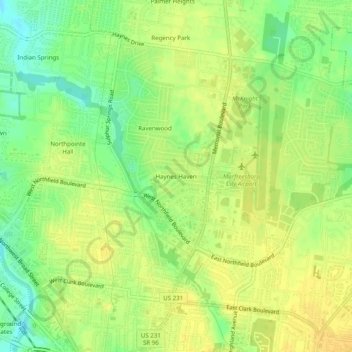 Haynes Haven topographic map, elevation, terrain