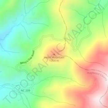 Hebo Mountain topographic map, elevation, terrain