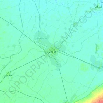 Zagazig topographic map, elevation, terrain