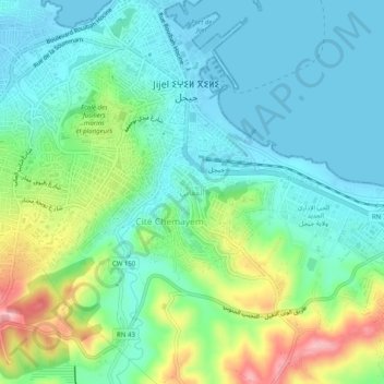Al Aaqaby topographic map, elevation, terrain