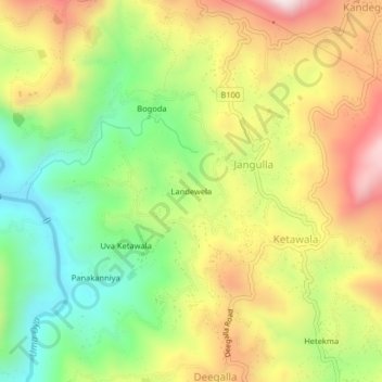 Landewela topographic map, elevation, terrain
