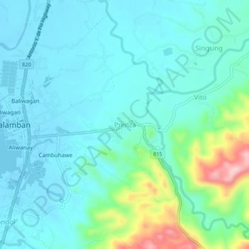 Prenza topographic map, elevation, terrain