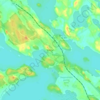 Vrena topographic map, elevation, terrain