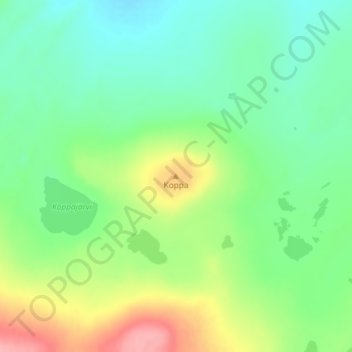 Koppa topographic map, elevation, terrain