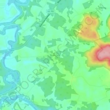 Bone Cave topographic map, elevation, terrain