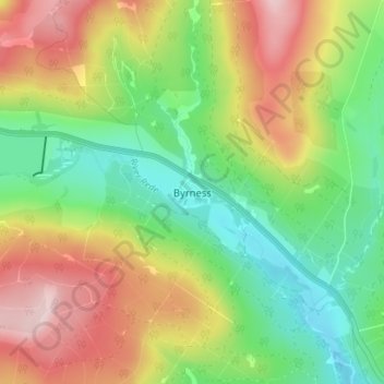 Byrness topographic map, elevation, terrain