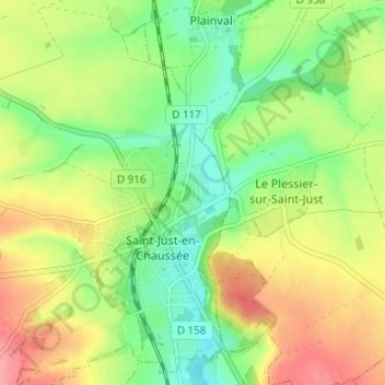 Le Rossignol topographic map, elevation, terrain