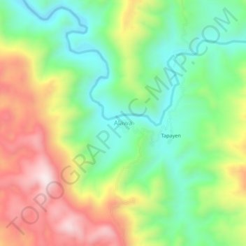 Alawa topographic map, elevation, terrain