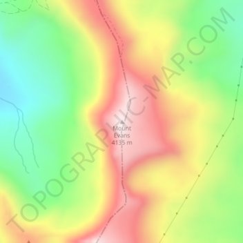 Mount Evans topographic map, elevation, terrain