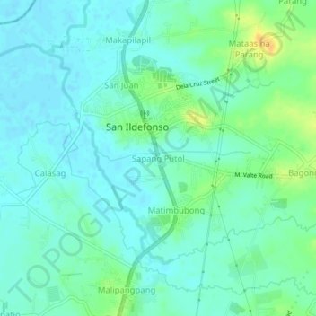 Sapang Putol topographic map, elevation, terrain