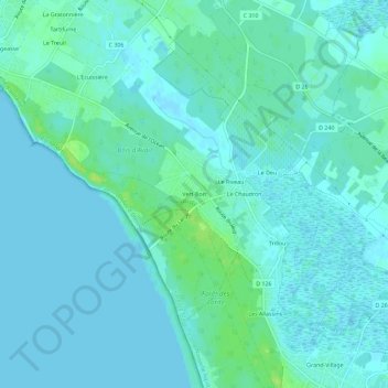 Vert-Bois topographic map, elevation, terrain