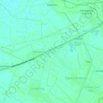 Kedungbanteng topographic map, elevation, terrain