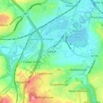 Durkar topographic map, elevation, terrain