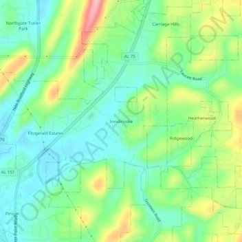 Innsbrooke topographic map, elevation, terrain