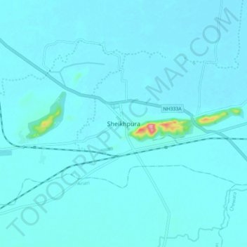 Sheikhpura topographic map, elevation, terrain
