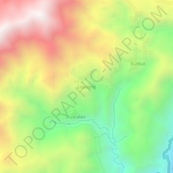Loccong topographic map, elevation, terrain