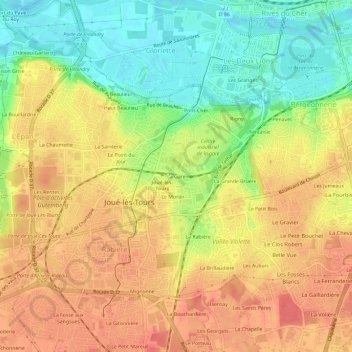 La Gare topographic map, elevation, terrain