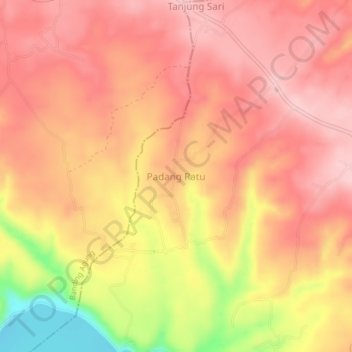 Padang Ratu topographic map, elevation, terrain