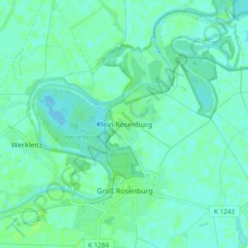 Klein Rosenburg topographic map, elevation, terrain