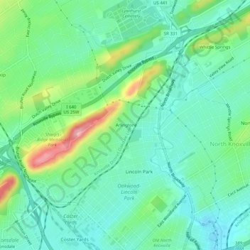 Arlington topographic map, elevation, terrain