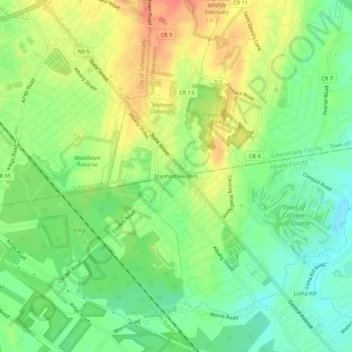Stanford Heights topographic map, elevation, terrain